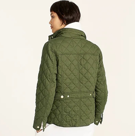J.Crew Deep Moss Quilted Downtown Field Jacket S - Picture 3 of 8